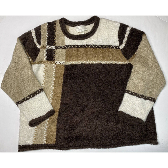 Christopher & Banks Sweaters - Christopher Banks Mohair Blend Knit Sweater 3X Hand Embroidered Colorblock Soft
